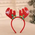 Festlicher Rentiergeweih-Haarreif in Rot mit Schneeflocken und Stechpalme für Weihnachtsfeier - Breiteres Rotes Geweih Stil (5780282400498)