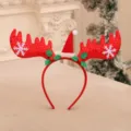 Weihnachten Rentier Geweih Haarreif mit Pailletten und Weihnachtsmannmütze - Roter Hut und Geweih Stil (5780282400502)