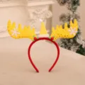 Funkelnder gelber Rentiergeweih-Haarreif mit kleiner Weihnachtsmütze für Weihnachtsfeiern - Goldener Hut und Geweih Stil (5780282400503)