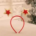 Funkelndes Weihnachts-Stirnband mit roten und goldenen Sternen für festliche Partys - Goldener und Roter Stern Stil (5780282400505)