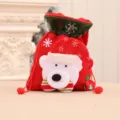 Festlicher roter Weihnachtsbeutel mit Kordelzug und süßem Plüschbär-Dekor - Vintage Zuziehbeutel (Bär)