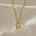 Goldfarbene Edelstahlettern Initialen Buchstabe A Anhänger Halskette Modeschmuck. - Buchstabe A / Gold