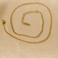 Minimalistische Edelstahl Gold Kette Halskette, zarter Schmuck Accessoire fuer Alltag. - Doppelseitige Panzerkette (40+5 cm)