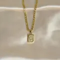 18k gold edelstahl quadratische buchstabe c anhänger halskette hip hop mode schmuck - Buchstabe C / Gold