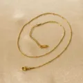 Minimalistische goldene Edelstahl Perlen Kette Halskette mit Verlängerungskette. - Kugelkette (40+5 cm)