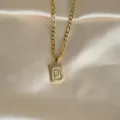 Goldene Initiale Buchstabe D Halskette Minimalistisch Edelstahl Figaro Kette Modeschmuck - Buchstabe D / Gold