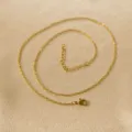 Goldfarbene Edelstahl Gliederkette Halskette minimalistische Variante Clavicle Schmuck Kette - Ankerkette (45+5 cm)