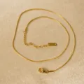 Minimalistische goldene Schlangenkette Halskette aus Edelstahl, vielseitiges Basic Schmuck. - Runde Schlangenkette (40+5cm)