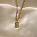 Goldfarbene Edelstahl Initialen Anhänger Halskette, minimalistische Mode Hip-Hop Schmuck. - Buchstabe I / Gold