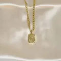 Goldfarbene Edelstahl Buchstaben K Anhänger Halskette minimalistischer Hip-Hop Schmuck - Buchstabe K / Gold