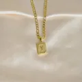 Goldfarbene Edelstahl Kette mit quadratischem Buchstabe Y Anhänger modischer Schmuck - Buchstabe Y / Gold