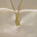 Goldene Buchstabe Z Anhänger Halskette Edeltahl Figaro Kette Minimalistischer Schmuck - Buchstabe Z / Gold