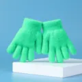Kinder effen imitatie nerts bont gebreide handschoenen winter warme handschoenen - Eén maat / Kristal Groen