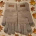 Guanti invernali in maglia da donna touchscreen caldi spessi cinque dita termici carini - Taglia unica / Kaki