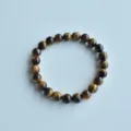 Natural tiger eye stone beaded stretch bracelet, exquisite handmade jewelry accessory. - 5# AB & Tiger Eye