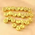 Goldene Buchstaben Perlen Strass Pave Alphabet Anhänger für DIY Schmuckherstellung 50 Stk - Buchstabe A / Gold