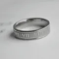 Edelstahl Römische Ziffern Ring, Mode Hip-Hop Stil Herren Schmuck Accessoire Band - Größe 6 / Stahlfarben