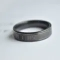Schwarzer Titanstahlring für Herren mit gravierten römischen Ziffern, Streetwear. - Größe 6 / Schwarz