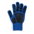 Guanto da toelettatura per animali domestici in silicone blu per gatti e cani massaggio. - Blu