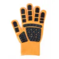 Pet grooming massage glove for cats and dogs with rubber tips for shedding and bathing care - Yellow