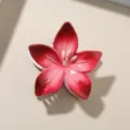 Pince à cheveux fleur de frangipanier dégradé rouge pour coiffures de vacances d'été - Emballage en vrac / Rouge Vin Dégradé (8cm)
