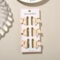 6-piece set of mini 2.5cm pink and cream patterned hair claw clips for daily styling - 6 Pieces/Pack / Glossy Milky White