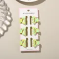 6-piece 2.5cm mini hair claws in green and yellow marble pattern for styling - 6 Pieces/Pack / Glossy Matcha Green