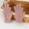 Comodi guanti rosa soffici senza dita per donna, guanti invernali in maglia spessi e caldi. - Taglia unica / Guanti a due dita scoperte rosa