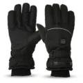 Waterproof heated winter gloves with smart rechargeable battery for outdoor sports. - One Size / Black