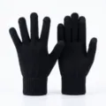 Schwarze Herren Winter warme Touchscreen Strick Handschuhe Outdoor Radfahren Thermo Variante - Einheitsgröße / 2-Finger-Touchscreen-Handschuhe schwarz