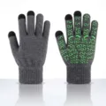 Guanti touchscreen in maglia grigia con impugnatura antiscivolo verde per ciclismo all'aperto - Taglia unica / Grigio Scuro Uomo