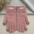 Guanti invernali in maglia per donna, caldi touch screen spessi per ciclismo all'aperto quotidiano. - Taglia unica / Rosa