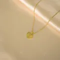 Gold Stainless Steel Sunburst Heart Initial P Necklace, Minimalist Alphabet Jewelry. - Radiant Heart Initial P Necklaces