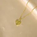 Gold stainless steel letter T heart necklace sun rays pendant minimalist fashion variant - Radiant Heart Initial T Necklaces