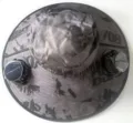 Zonne-energie koelende ventilator vissershoed buiten anti-UV brede rand zonbescherming camouflage - Verstelbaar / Hoed met dubbele ventilator en stalen ring paarse camouflage (Geüpgrade anti-inzakkende versie)