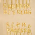 Gold initial bubble letter pendant snake chain necklace chic minimalist jewelry gift - Style E