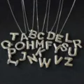 Silberfarbene 26 Buchstaben Alphabet Anhänger Halskette mit Box Kette modischer Schmuck - Buchstabe A Anhänger mit Box Kette / Silber