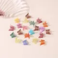 Set of colorful 2cm translucent gradient butterfly mini hair claw clips for hair styling - Butterfly Style / 30Pcs Pack / Transparent Multicolor