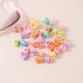 Assorted set of 2cm mini pastel hair claw clips in various vibrant colors for girls. - Pumpkin Pattern / 10 Pieces Pack / Matte Multicolor