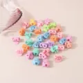Set of colorful 2cm mini butterfly hair claw clips for styling and hair decoration - Bowknot Style / 10 Pieces Pack / Matte Multicolor