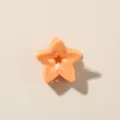 Piccola molletta per capelli a forma di stella arancione per lo styling della frangia - Stile Stella a Cinque Punte / 2.5cm / Arancio Chiaro Perlato