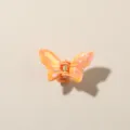 Piccola molletta per capelli a farfalla arancione con finitura lucida per acconciature - Stile Farfalla 3D / 4cm / Arancio Chiaro Perlato