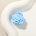 Piccola molletta per capelli a rosa 3D azzurra con elegante finitura perlata donna - Stile Rosa / 2.5cm / Blu Chiaro Perlescente