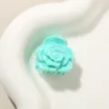 Piccola ed elegante molletta per capelli a rosa 3D color verde menta con finitura lucida - Stile Rosa / 2.5cm / Verde Menta Perlato