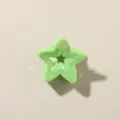 Mini molletta per capelli a stella verde chiaro stile dopamina per frangia laterale - Stile Stella a Cinque Punte / 2.5cm / Verde Erba Perlato