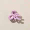 Piccola molletta per capelli a fiocco rosa perlato da 2,7 cm. - Stile Nodo a Farfalla Lineare / 2.7cm / Viola chiaro