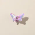Mini molletta per capelli a farfalla con finitura viola perlato cangiante per ragazze - Stile Farfalla 3D / 4cm / Viola Chiaro Perlescente