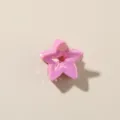 Mini molletta per capelli a forma di stella rosa lucida per ragazze e donne - Stile Stella a Cinque Punte / 2.5cm / Rosa Fucsia Perlato