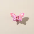 Mini molletta per capelli a farfalla in rosa e viola iridescente, stile trendy candy - Stile Farfalla 3D / 4cm / Rosa Scuro Perlescente