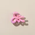 Mini molletta per capelli a fiocco rosa perlato 2,7 cm, accessorio per acconciatura - Stile Nodo a Farfalla Lineare / 2.7cm / rosa scuro